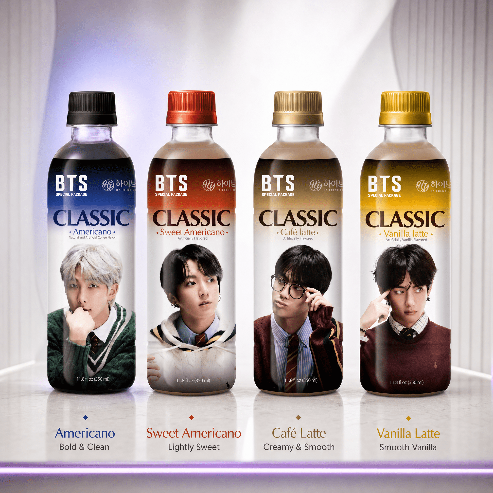 HY BTS Hot Brew Classic Americano Coffee Ready-to-Drink 24 Pack 11.8 fl oz