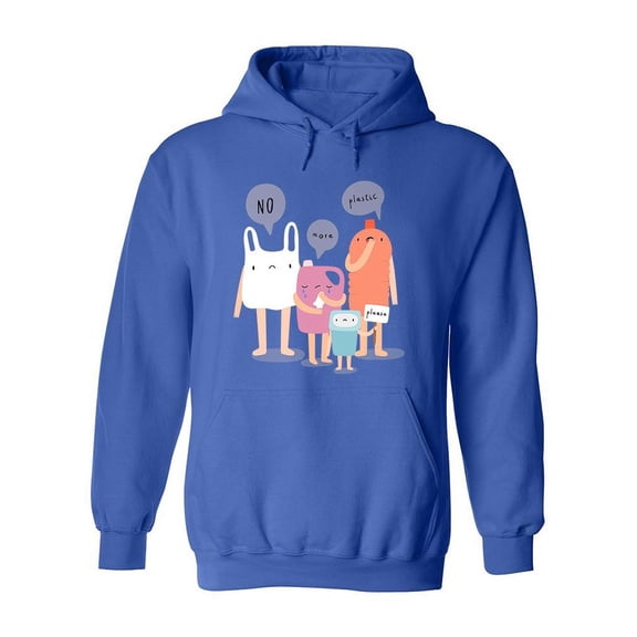 No More Plastic Quote Hoodie Women -Image by Shutterstock, Female Small