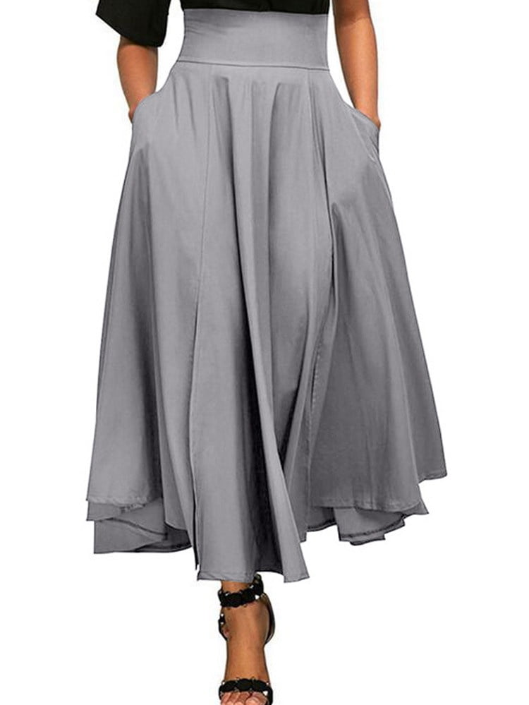 pleated a line maxi skirt