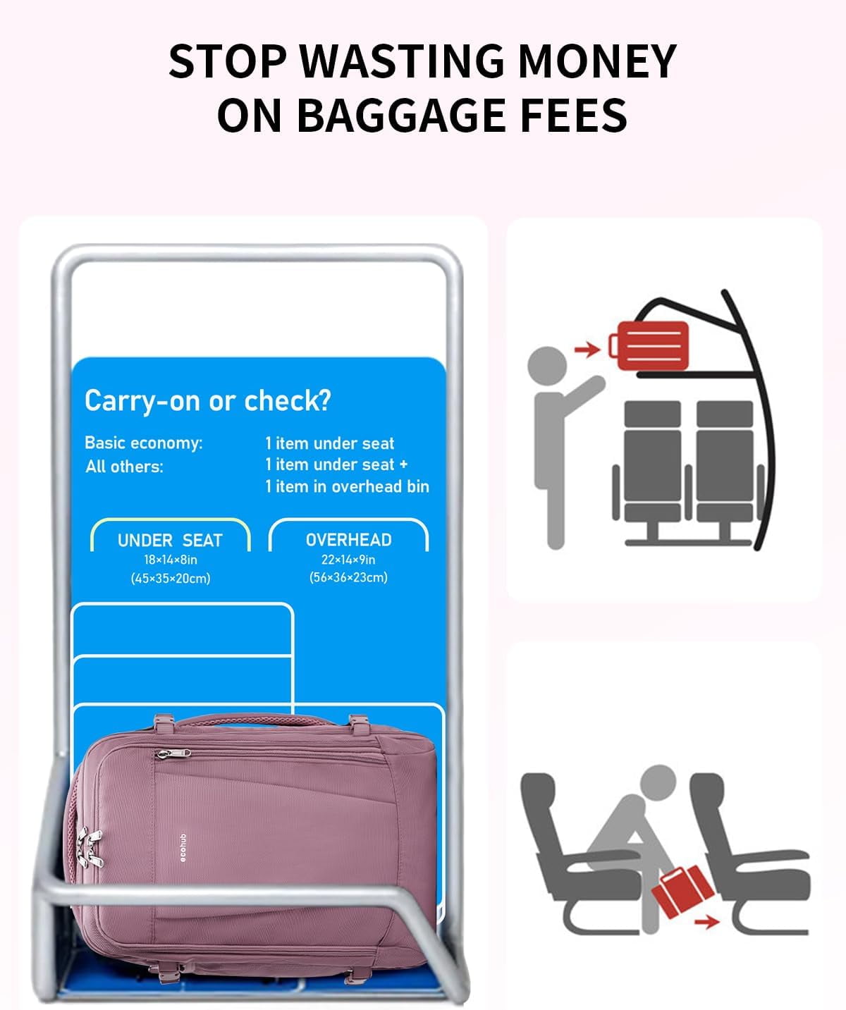 Men's Business Backpack 25L Carry-on Travel Backpack With USB Charging Port Flight Approved Waterproof Full Open Weekender Bag With Side Handle