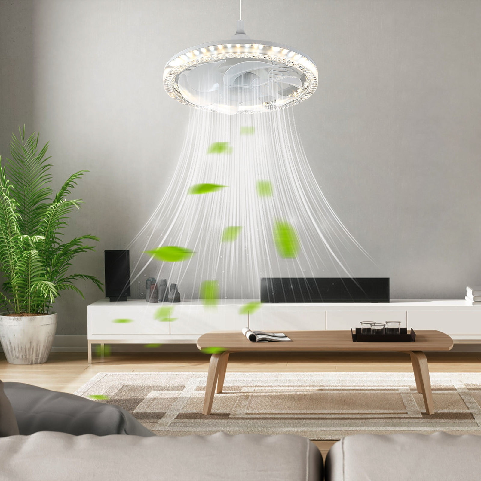 FYHALE Modern Ceiling Fans with Lights and Remote, Bedroom Living Room office, Flush Mount, 3-color Dimmable, 360 Shaking Head, 3 Speed Quiet Ceiling Fan