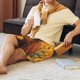 thumbnail image 5 of Fotbe Countryside Sunflower Cow Pantalones Cortos de Pijama para Hombre, Ropa de Dormir, Pantalones de Pijama Cortos para Hombre-3X-Large, 5 of 6