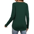 thumbnail image 4 of JYLFC Womens Raglan Round Neck T-Shirts Long Sleeve Tunic Tops, Green L, 4 of 6