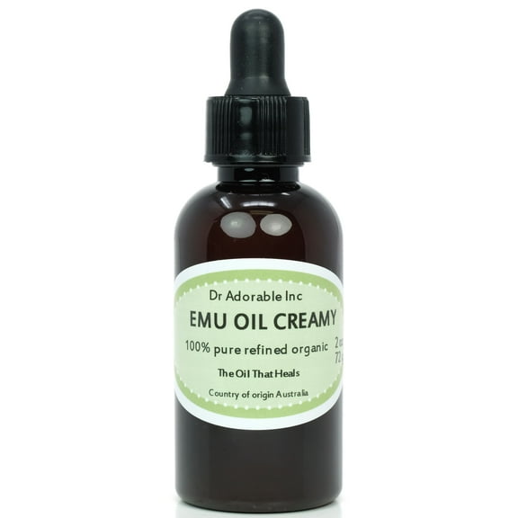 Dr. Adorable - 100% Pure Australian CREAMY EMU Oil Triple Refined Organic Moisturizing Oil For Face Skin Hair - 2 Oz