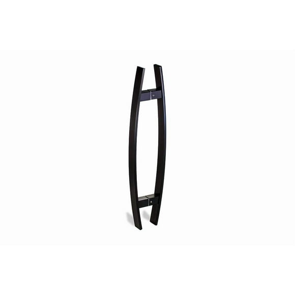 32 Inch Back-to-Back Modern Front Door Handles Matte Black Painted Finish, Stainless Steel Door Pulls for Home Office Commercial Doors Sliding Barn Doors Glass Entrance Push Pull, Flat Curved Bar