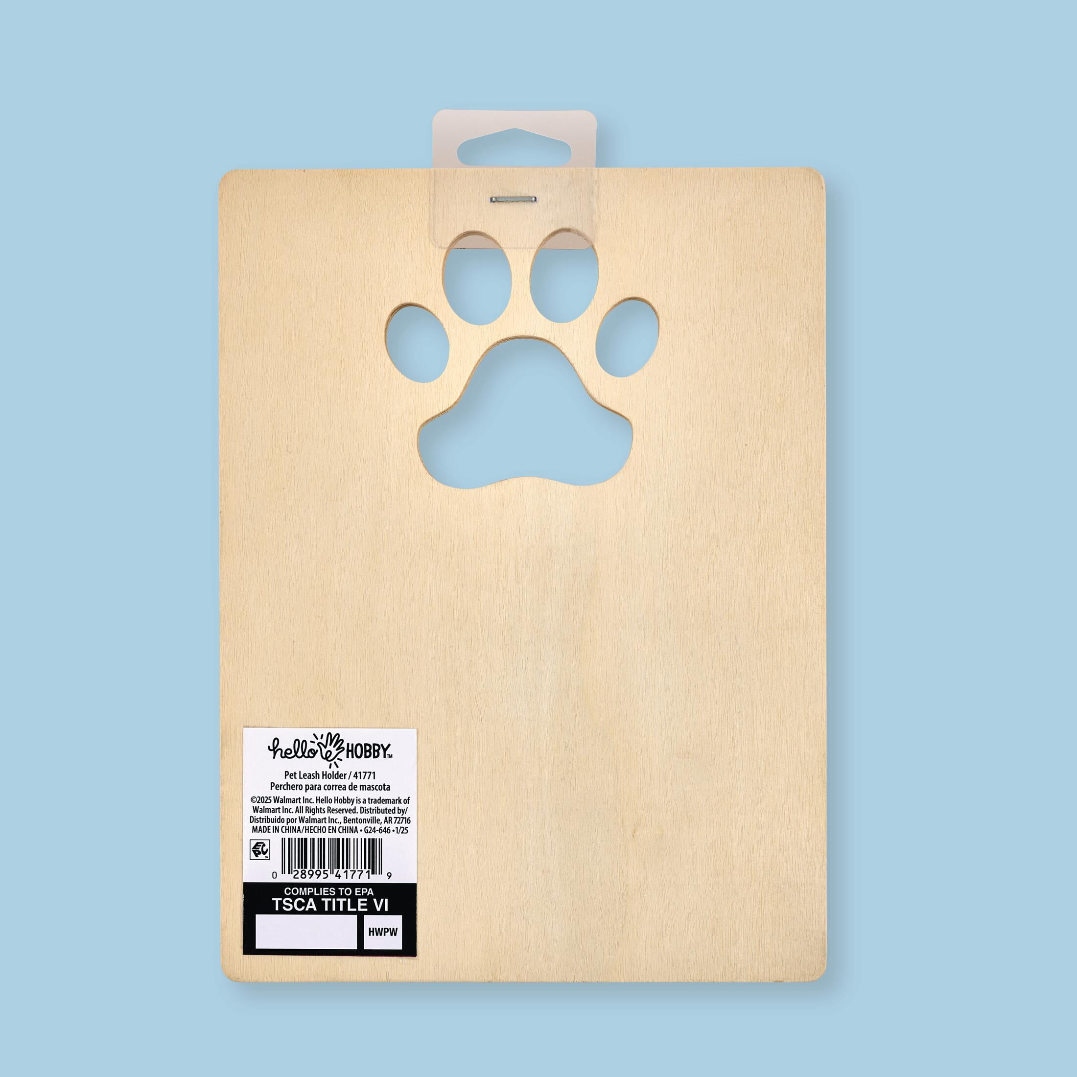 Hello Hobby Wood Pet Leash Holder, 6 in x 8 in
