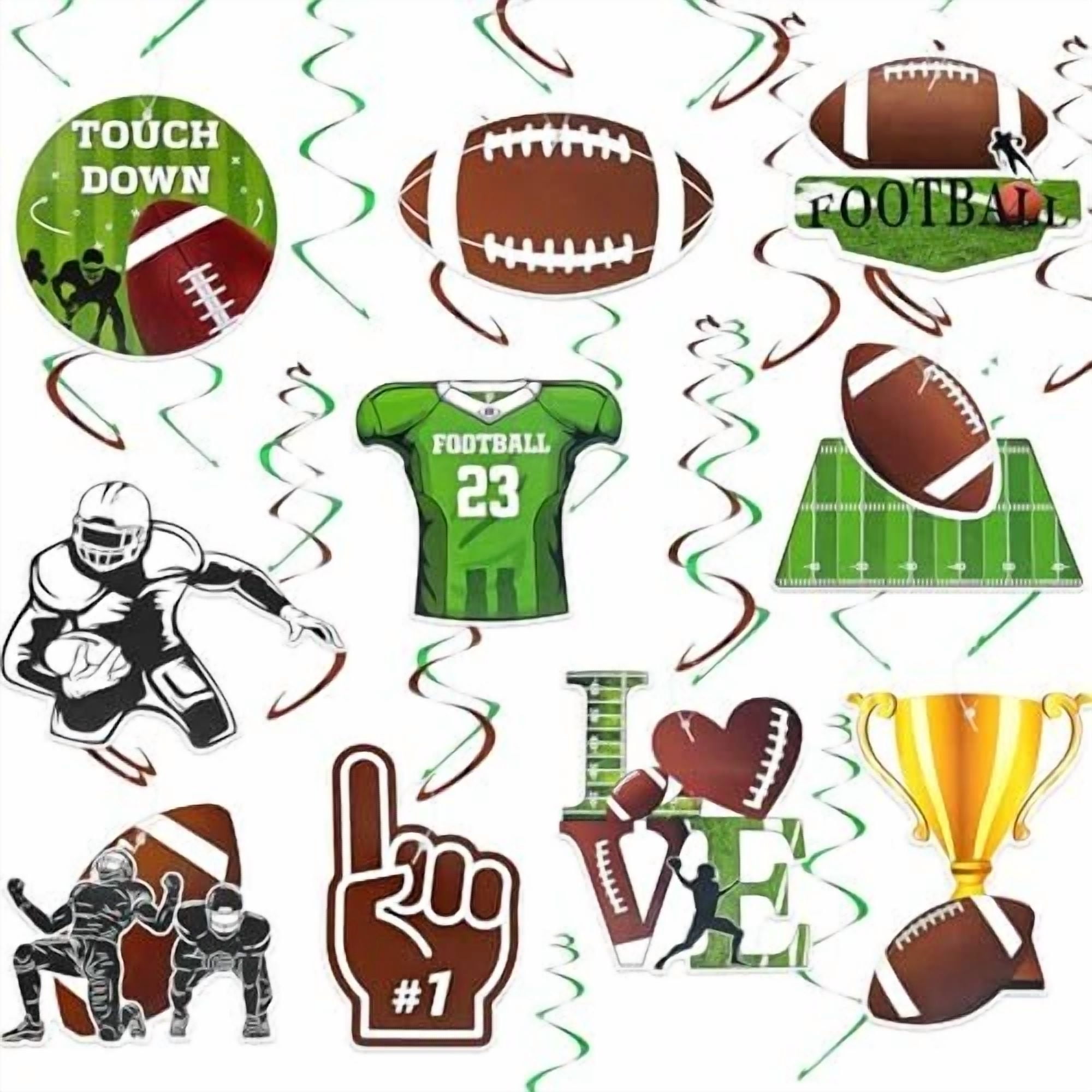 BUTTERFLY- Football Party Decorations, 20 Pcs Football Hanging Swirl Decorations With