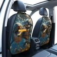 thumbnail image 3 of Naloa Playful Dolphins Underwater 2Pcs Anti-Kick Back Seat Cover Kick Mat, Car Seat Protector with 3 Storage Pockets, 3 of 8