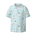 thumbnail image 5 of PAYOHTO Snowy Rural in Winter Christmas Mens Hawaiian Casual Short-sleeved Shirt Tropical Summer Beach Button Down Shirts, 5 of 7