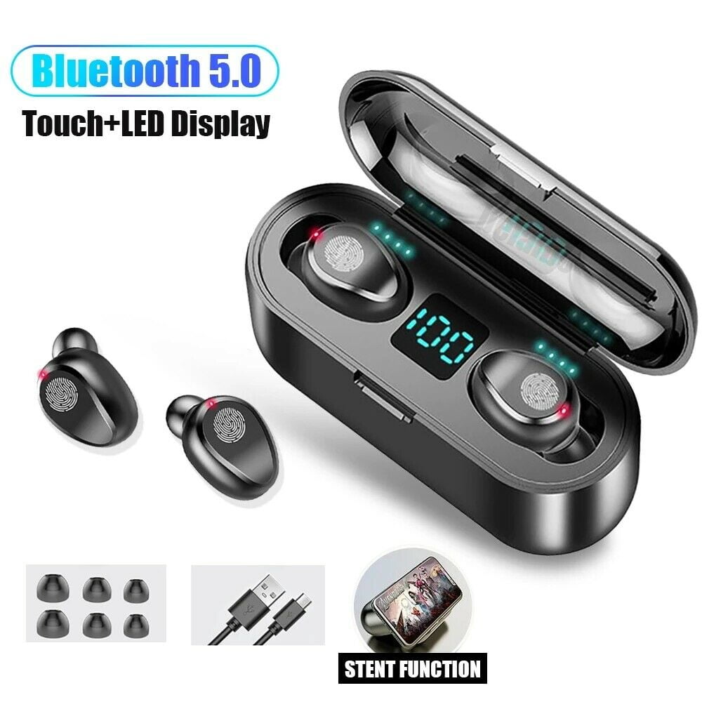 Bluetooth 5 0 Wireless Earbuds With Wireless Charging Case Ipx8 Waterproof Tws Stereo Headphones In Ear Built In Mic Headset Premium Sound With Deep Bass For Sport Walmart Com<script async src=