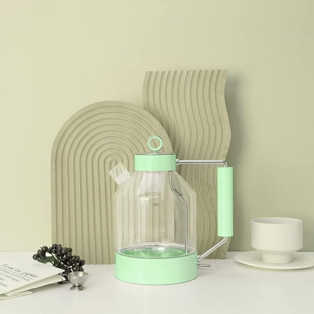

Electric Kettle Electric Tea Kettle 1.6L 1500W Glass Electric Kettle Gold Stainless Steel BPA-Free Cordless Automatic Shutoff Boil-Dry Protection-Green