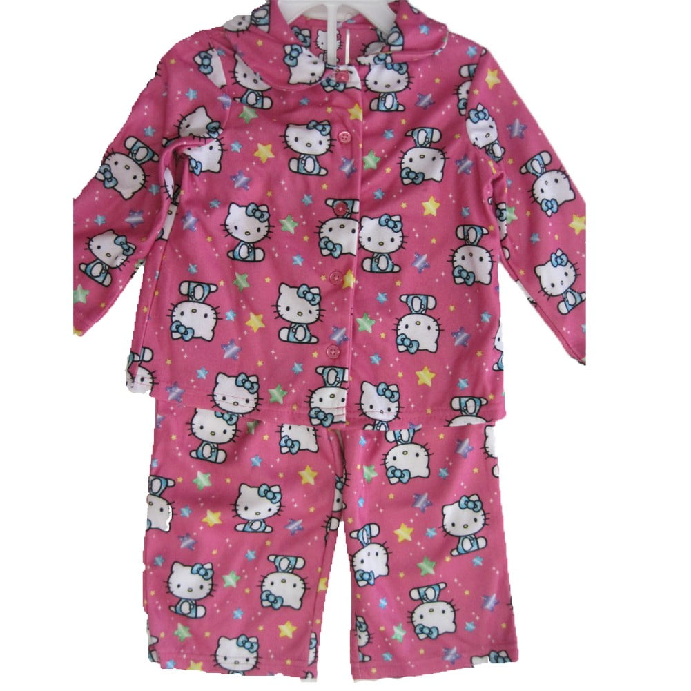 Hello Kitty - Little Girls Pink Kitty Star Print 2 Pc Pajama Set 2T-4T - Walmart.com - Walmart.com