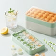 thumbnail image 4 of Matsuzay Moldes de cubitos de hielo redondos con cubierta ABS Cubos de glaseado reutilizables Bandejas de crema Moldes Extraíble Iced Maker Cocina y Comedor Verde, 4 of 6