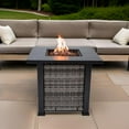thumbnail image 2 of Sol Living Adana 28” Outdoor Propane Fire Pit Table 50,000 BTUs Outdoor Fire Pit Propane Metal Patio Fire Pit with Lava Rocks & Lid Durable Firepits for Outside & CSA Certified Outdoor Fireplace, 2 of 6