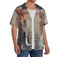 thumbnail image 4 of Wukai Elephant in Smoke Men's Casual Short-Sleeve Button Down Shirt - Lightweight Summer Dress Shirt for Daily Wear-3X-Large, 4 of 7