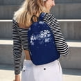 thumbnail image 5 of Vsdgher Christmas Blue Print Canvas Backpack Travel Rucksack Unisex Knapsack 15.7/17.7Inch Laptop Backpack for Work,College-Small, 5 of 5