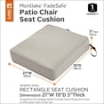 thumbnail image 3 of Classic Accessories Montlake FadeSafe Rectangular Patio Lounge Seat Cushion - 5" Thick - Heavy Duty Outdoor Patio Cushion with Water Resistant Backing, Heather Grey, 21"W x 19"D x 5"T, 3 of 10