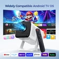 thumbnail image 2 of BDQ Mini Projector with WiFi 6 and Bluetooth 5.4 Built-in Apps for Bedroom Portable Projector Android 14 Smart Auto Keystone 1080P 4K Support Compatible with iOS/HDMI/TV Stick, 2 of 9