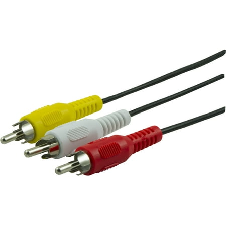 GE 6ft. Composite Audio/Video RCA Cable, Red White Yellow, 33608