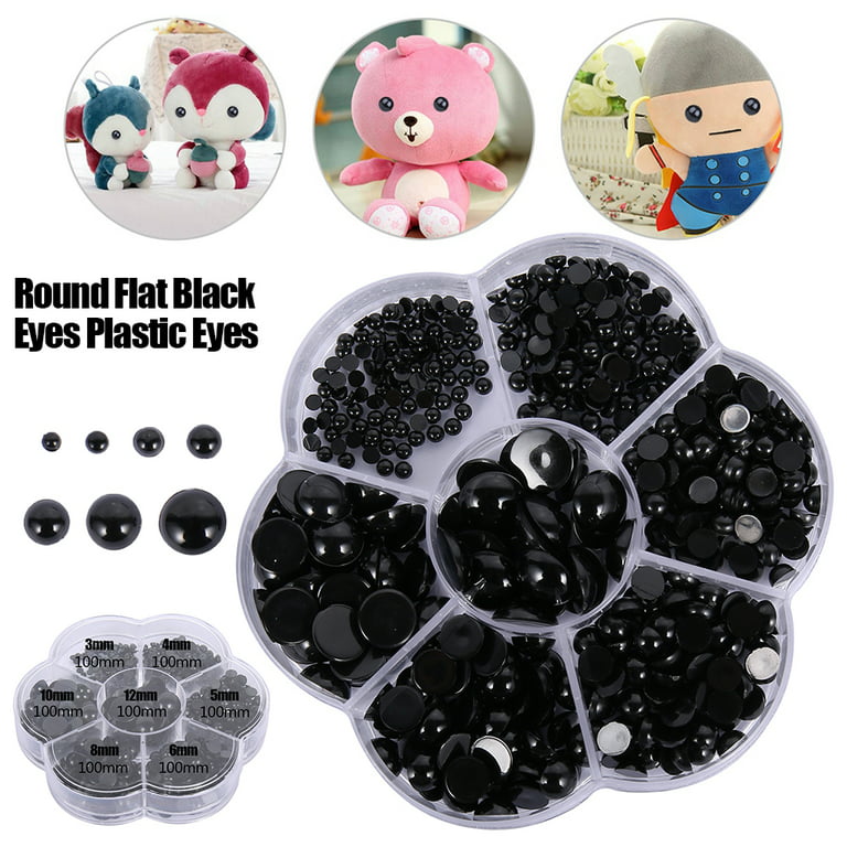 Adifare 500pcs Plastic Safety Eyes and Noses, Craft Doll Eyes, Black Safty  Eyes for Amigurumi, Puppet, Plush Animal and Bear 