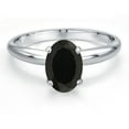thumbnail image 3 of Gem Stone King PLAT-900 Platinum Black Onyx Engagement Ring for Women | 1.60 Cttw | Oval 8X6MM | Gemstone December Birthstone | Size 9, 3 of 6