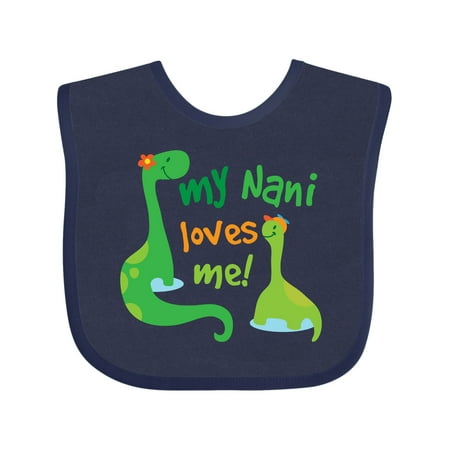 

Inktastic My Nani Loves Me Grandson Dinosaur Gift Baby Boy Bib
