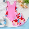 thumbnail image 5 of XEGLSBU Swimsuit for Girls Kids Swim Suit 1 Piece Bathing Suit Summer Bikini Swimwear with Shorts z260529-Pink-d Size 5-6 Years, 5 of 9