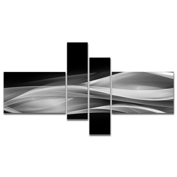 Designart 'Glittering Silver Pattern ' Abstract Canvas art print