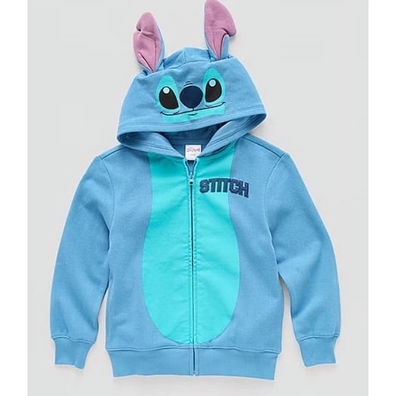 Disney Collection Embroidered Lilo & Stitch Little Kids Fleece Zipper Hoodie Size 4