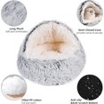 thumbnail image 3 of Camas calmantes para Perros y Gatos con Funda con Capucha,Cama esponjosa de Piel sintética Antideslizante,Cama autocalentable para Mascotas para acurrucarse, 3 of 9