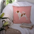 thumbnail image 3 of Carolines Treasures BB3607PW1414 Jack Russell Terrier Checkerboard Pink Fabric Decorative Pillow, 3 of 4