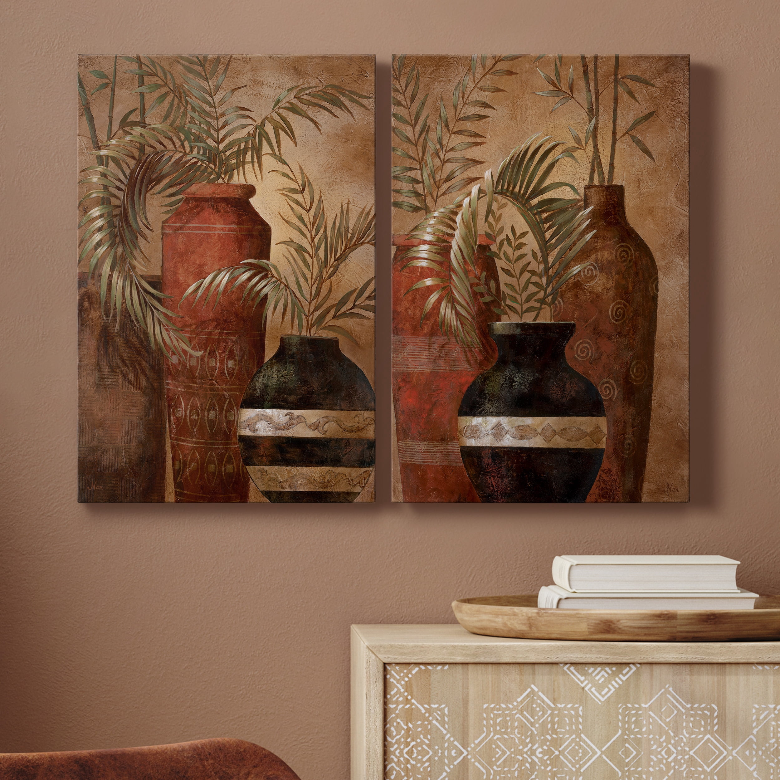 Exotic Vacation I Premium Gallery Wrapped Canvas - Ready to Hang - Set of 2 - 24 x 36 Each