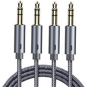 AUX Cable, Goalfish 3.5mm Male to Male Auxiliary Audio Cable [4ft/2Pack,Hi-Fi Sound] Nylon Braided AUX Cord for Car/Home Stereos, iPhone iPod iPad, Headphone, Smartphone, Tablet, Speaker, Echo & More