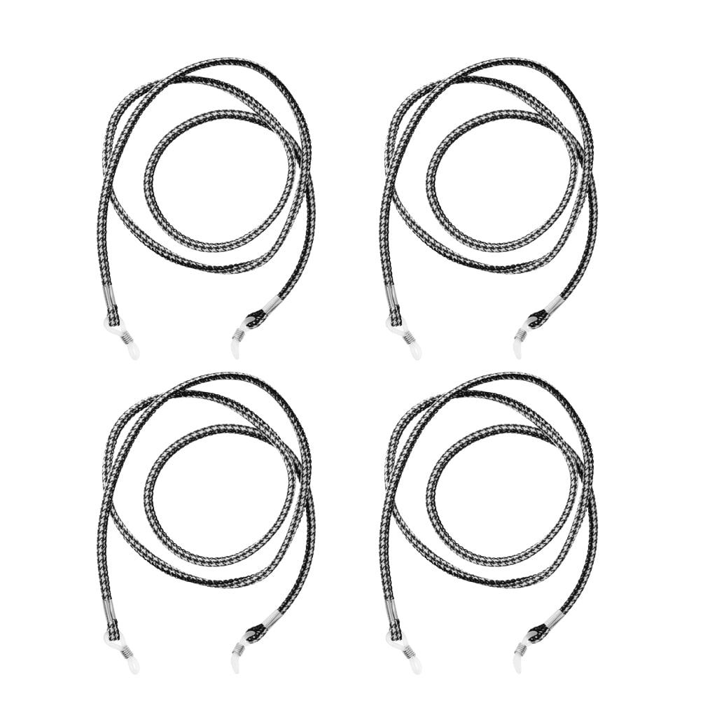 4 Pieces Eyeglass Sunglasses Cord Chain Glasses Holder String Rope Black