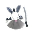 thumbnail image 1 of Disfraces para niños Disfraz de animales para niñas de dibujos animados Traje de disfraz de conejo para fiesta infantil para uso diario Actuación 4 piezas con vestido, 1 of 8