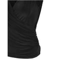 thumbnail image 4 of KOGMO Womens Sleeveless Side Wrap Ruched Shirred Slim Fit V-neck Top Shirts, 4 of 5