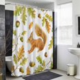 thumbnail image 4 of Thanksgiving Shower Curtain - Water Repellent Fabric Shower Curtains Washable, Fall Squirrel Green Orange Leaves Cones Decorative Polyester Cloth Bathroom Curtains Modern Bath Decor 72"x84", 4 of 8