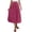 Wine, variant on Women's Summer Midi Skirt with Pockets Elastic High Waist Casual Flowy A Line Tiered Ruffle Beach Skirts Army Green S