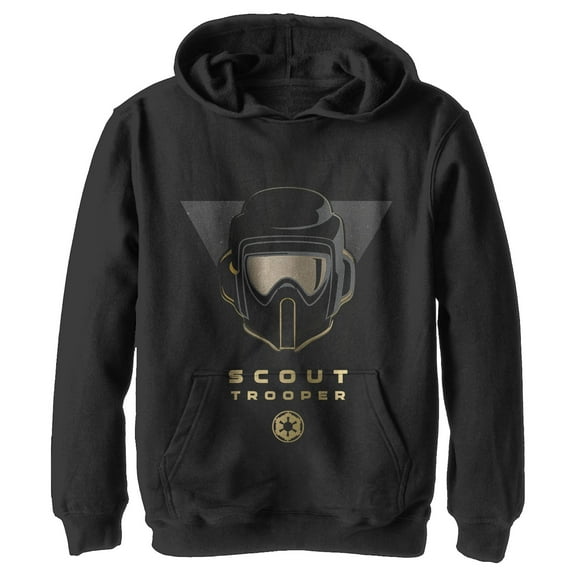 Boy's Star Wars Jedi: Fallen Order Scout Trooper Helmet Pull Over Hoodie Black Large