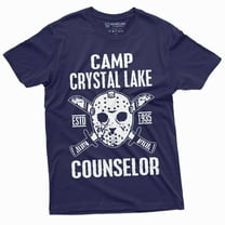Men'S Counselor T-Shirt Jason Camp Crystal Lake Camping Funny Tee Shirt Halloween T-Shirt (3X-Large Navy Blue)