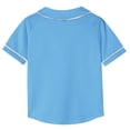 thumbnail image 4 of GiLiling Kids Baseball Jersey Button Down Solid Color Short Sleeve Shirt Hipster Hip Hop Active Team Sports Uniform (Sky Blue, 8-9 Years), 4 of 7