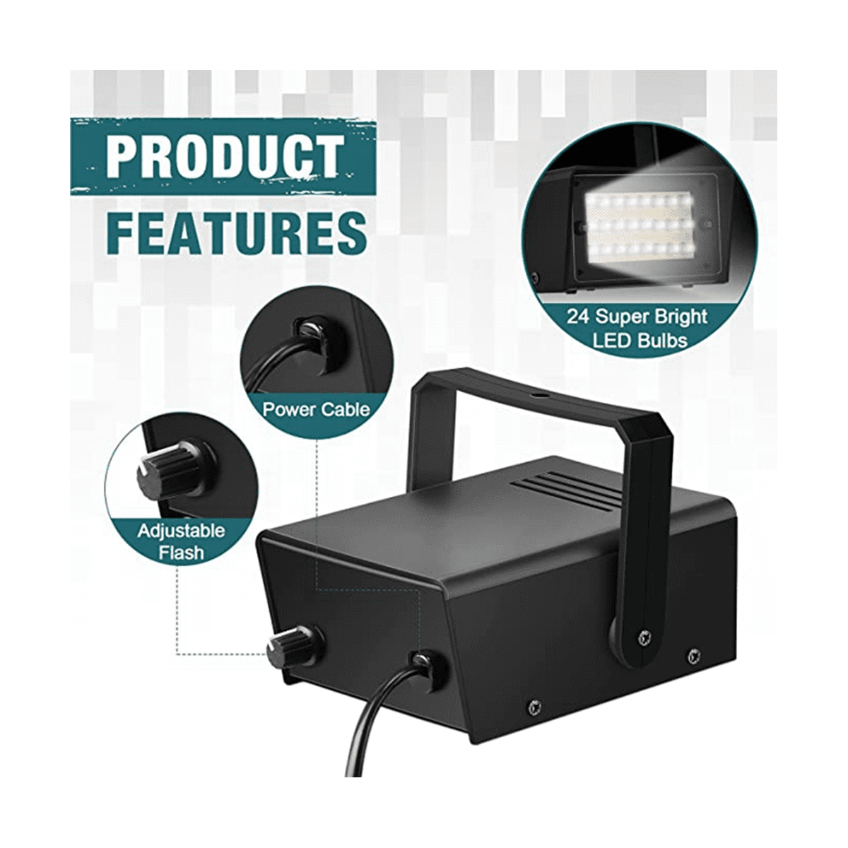 4 Pieces Strobe Lights, Bright LED Strobe Lights Mini Lights Adjustable Flash Speed Control Stage