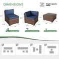 thumbnail image 7 of POTEBAN Patio Furniture Set, 7-Piece Outdoor Sectional All-Weather Wicker Patio Conversation Set for Backyard (Navy Blue Cushions with Brown Rattan), 7 of 7