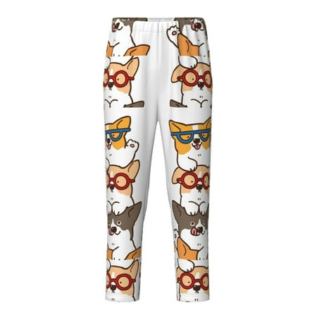 Fuzoiu Corgi Dog2 Print Teenagers Pajama Pants Lounge Pants with 2 Pockets Elastic Waist Kids Sleep Bottoms Comfy Sleepwear PJ Bottoms for Kids-Small