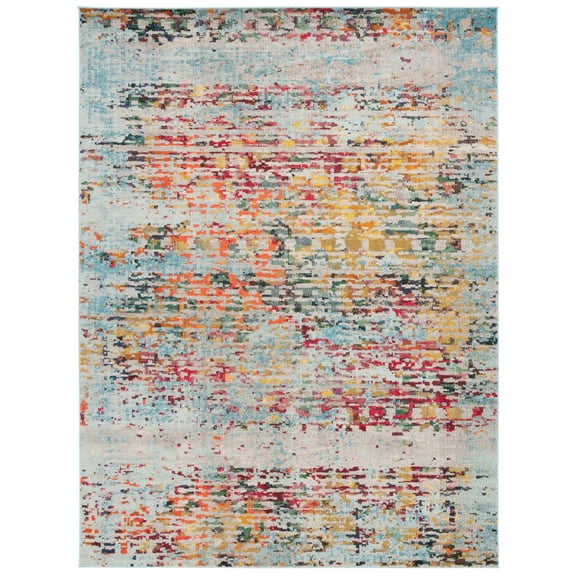 SAFAVIEH Monaco Vita Abstract Area Rug, Grey/Multi, 8' x 10'