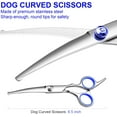thumbnail image 3 of Dog Grooming Scissors with Safety Round Tips Stainless Steel Professional Dog Grooming Kit - Thinning, Curved Scissors and Comb for Cat Pet, 3 of 13