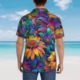 thumbnail image 4 of Yiaed Psychedelic Sunflowers Print Hawaiian Shirt for Men Short Sleeve Button Down Shirts Beach Shirts for Men,Small, 4 of 7