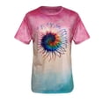 thumbnail image 3 of Honeeladyy Women's New Fashion Colorful Flowers Short-Sleeved Top Printed T-shirt t-shirts womens, 3 of 5