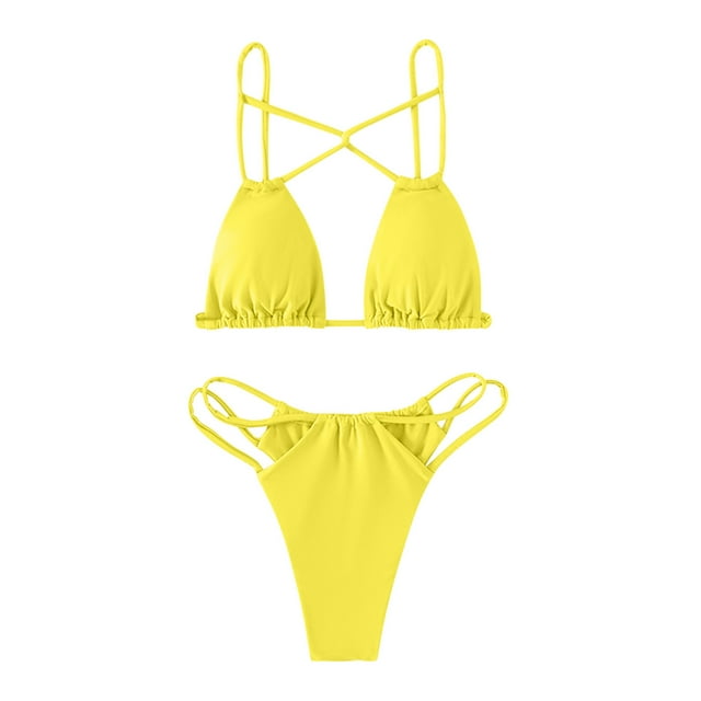 Bikini Sets for Women Sexy Womens Bikini Split Swimwear Solid Bikini Two-Piece Split Swimwear Set Sets for Women Clothing Sexy Sexy Bikini Sets for Women