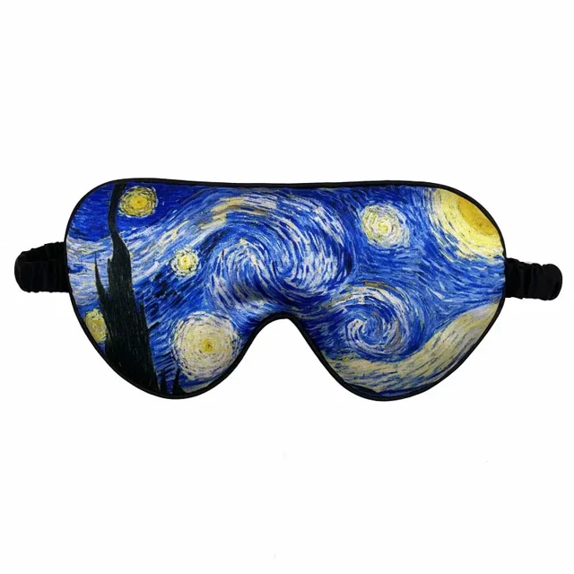 Máscara de ojos con estampado de Van Gogh, máscara de ojos para dormir con sombreado de girasol, máscara de ojos portátil retro de alta belleza, parches para ojos al por mayor